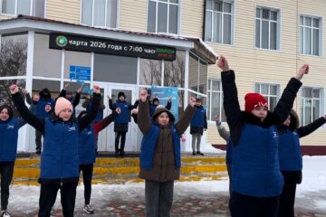 Ақмола облысында сайлау учаскесінде жастар флешмобы өтті