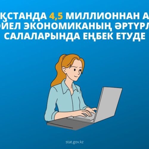 Қазақстанда 4,5 миллионнан астам әйел экономиканың әртүрлі салаларында еңбек етуде